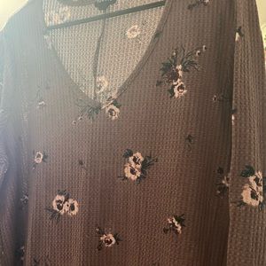 Torrid purple long sleeve shirt size 2